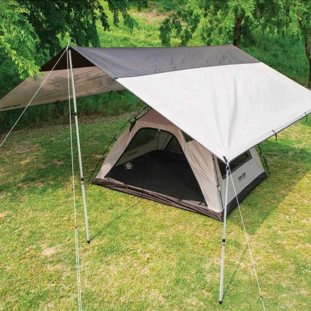 2.3M Aluminum Alloy Tent Pole Telescoping Tent Support Rods Beach Shelter Tarp Awning Pole for Picnic Hiking Camping Equipment
