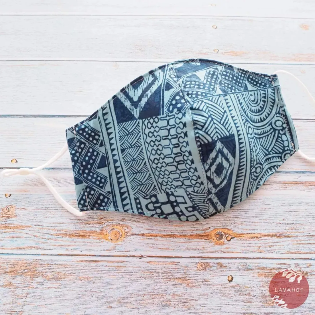 Adjustable Fashion Face Mask • Blue Tribal