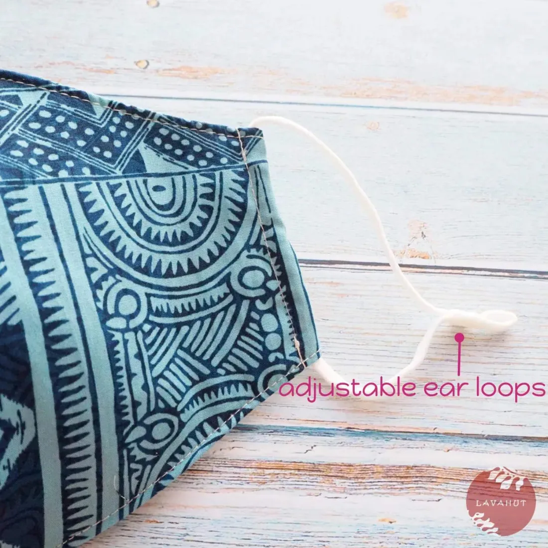 Adjustable Fashion Face Mask • Blue Tribal