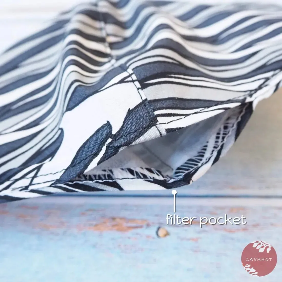 Adjustable   Filter Pocket • Grey Dolphin Sea Wave
