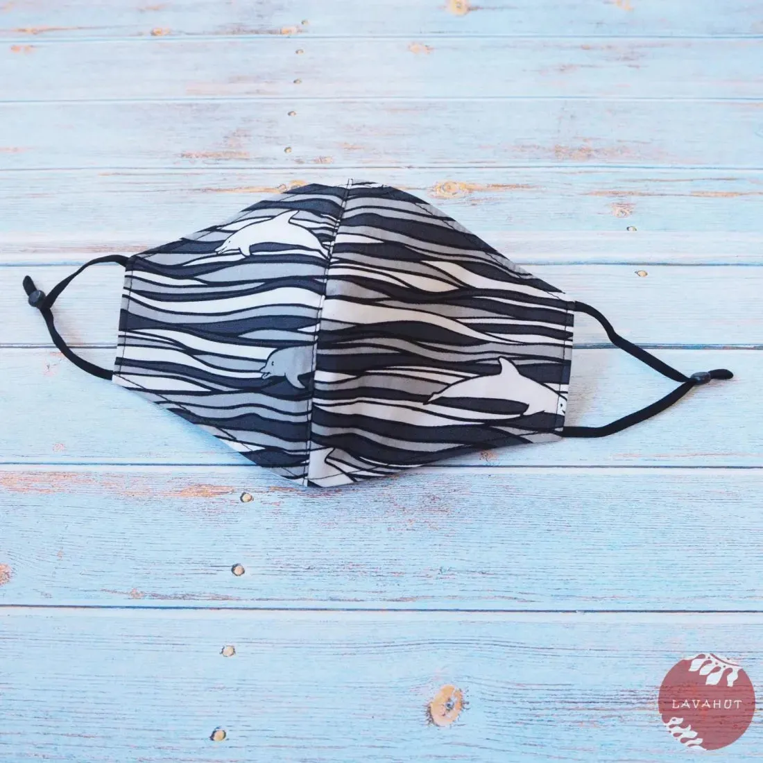 Adjustable   Filter Pocket • Grey Dolphin Sea Wave