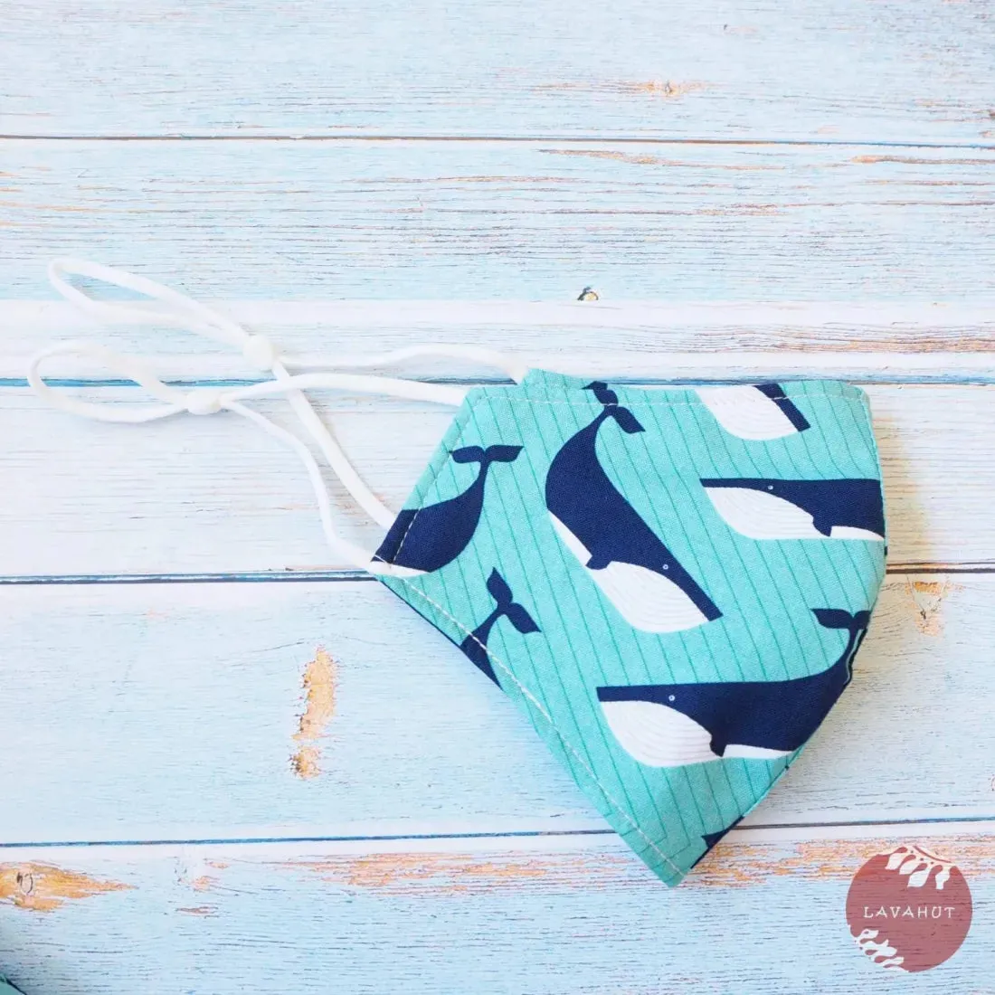 Adjustable   Filter Pocket • Teal Gentle Whales