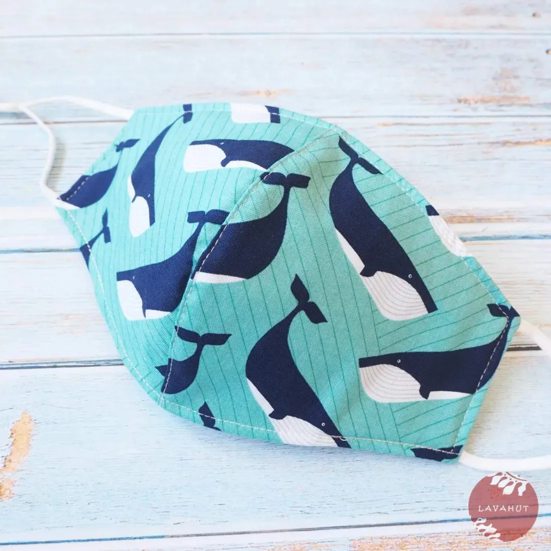 Adjustable   Filter Pocket • Teal Gentle Whales