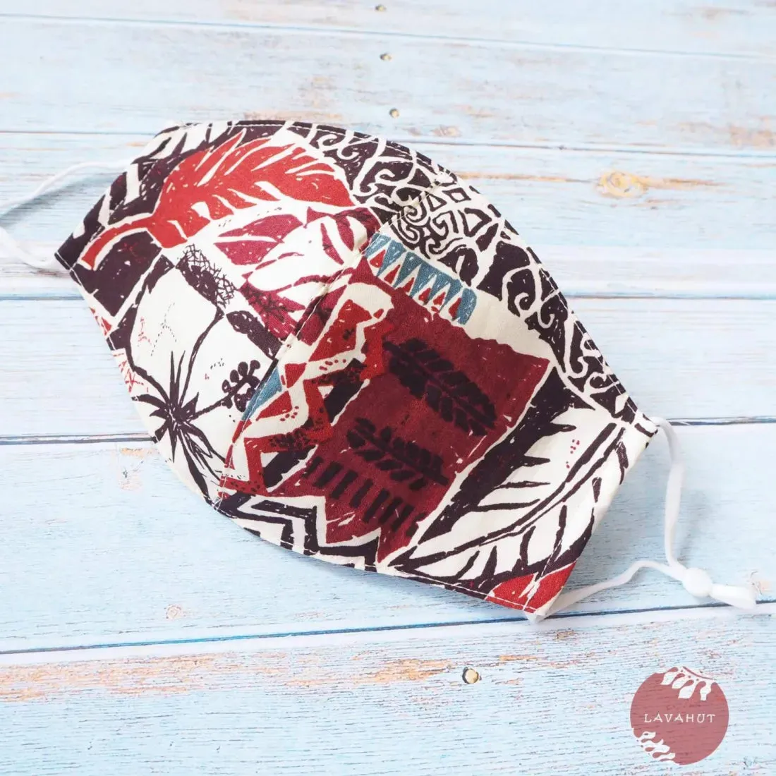 Adjustable Tropical Face Mask • Brown Old Hawaii