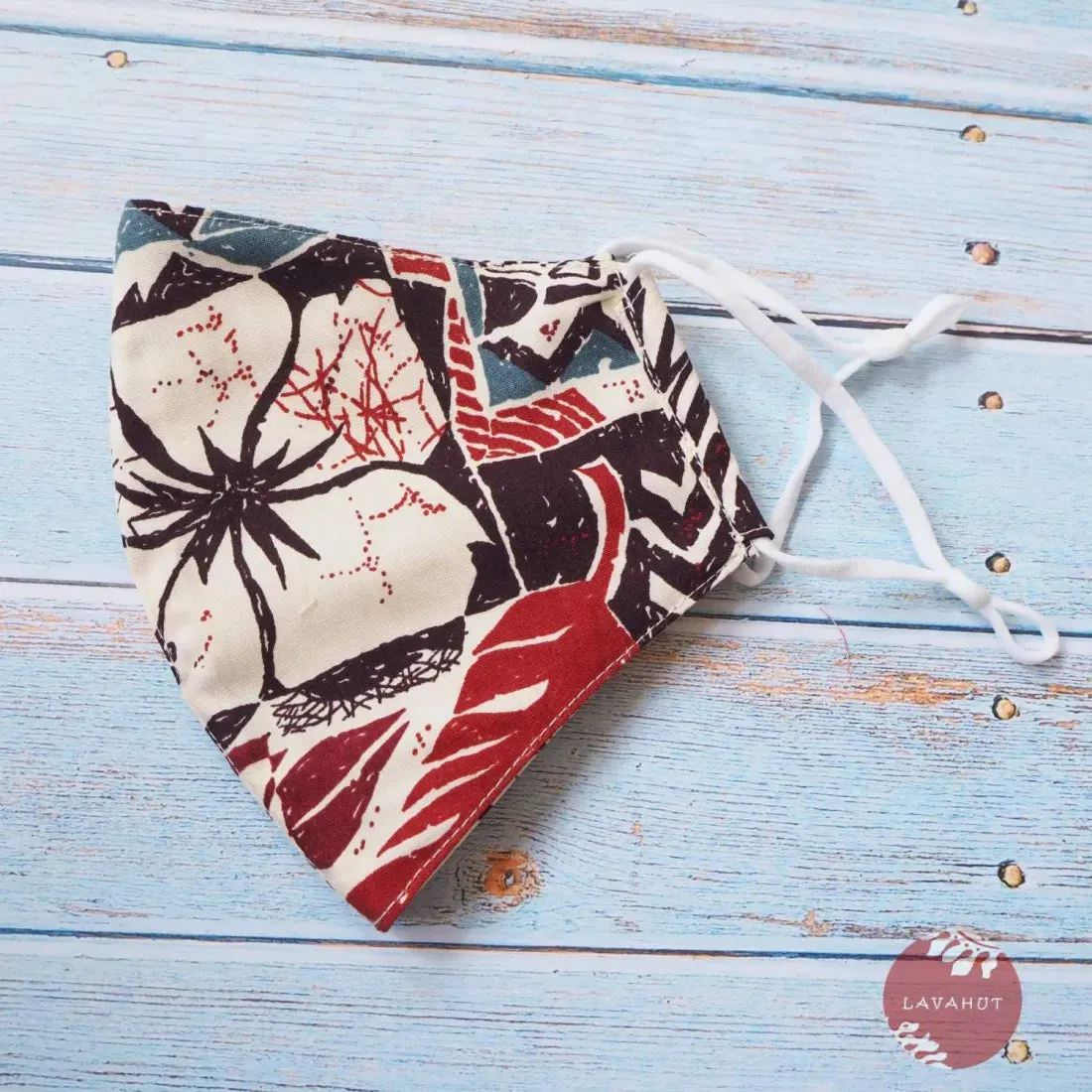 Adjustable Tropical Face Mask • Brown Old Hawaii