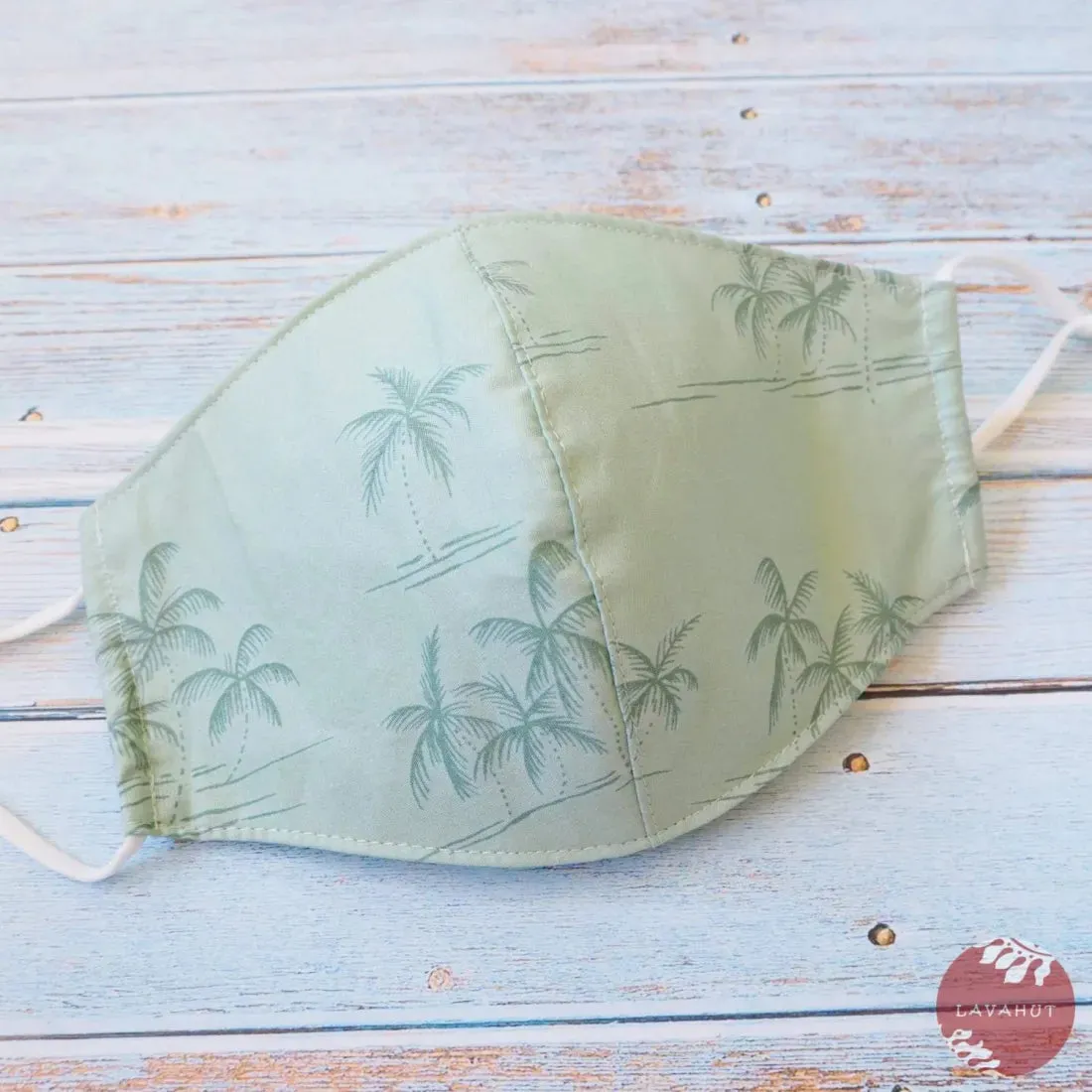 Adjustable Tropical Face Mask • Green Breezy Palms
