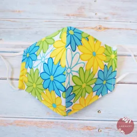 Adjustable Tropical Face Mask • Green Groovy 70's