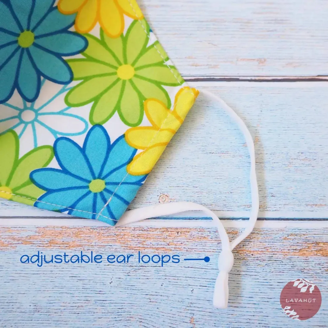 Adjustable Tropical Face Mask • Green Groovy 70's