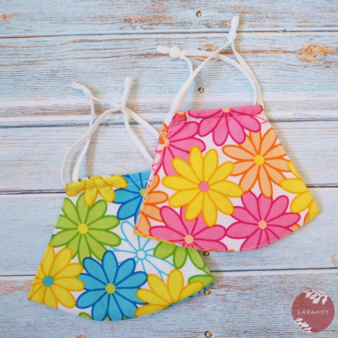 Adjustable Tropical Face Mask • Green Groovy 70's