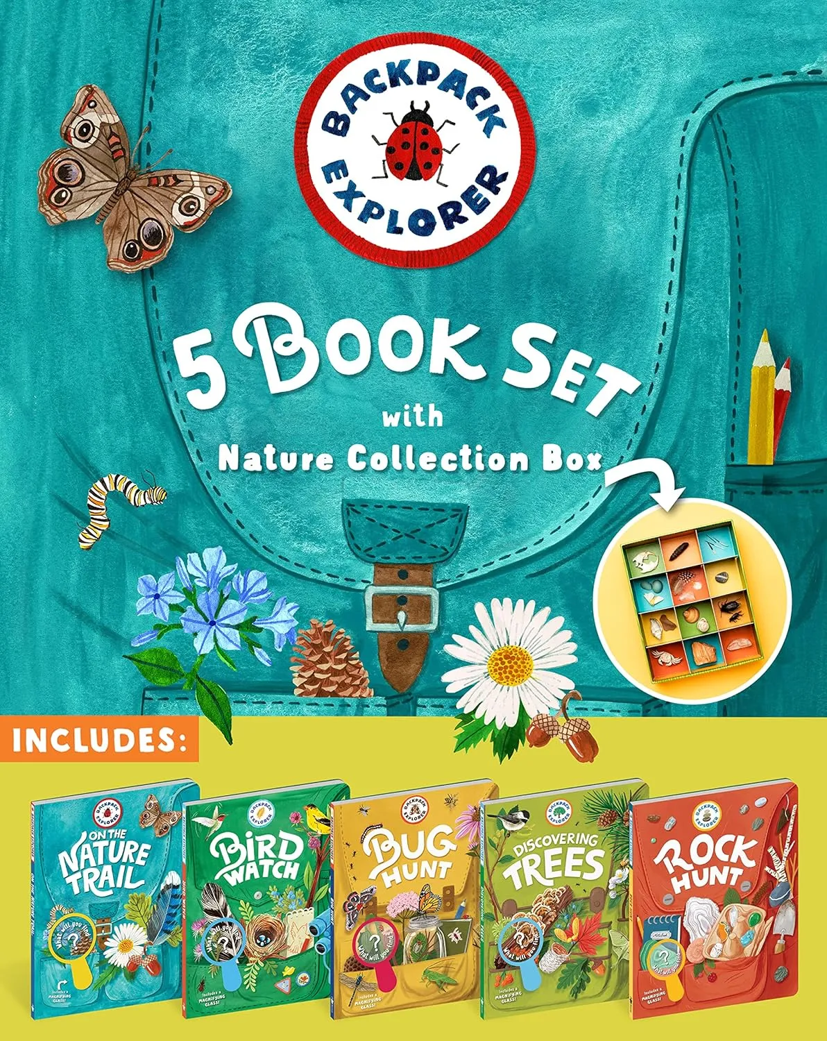 Backpack Explorer 5-Book Set with Nature Collection Box Hardcover  August 29, 2023