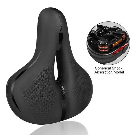 Bicycle Saddle MTB Bike Seat Waterproof Soft Seat Cushion Bike Accessories PVC Steel Hollow Wide Cycling Saddles