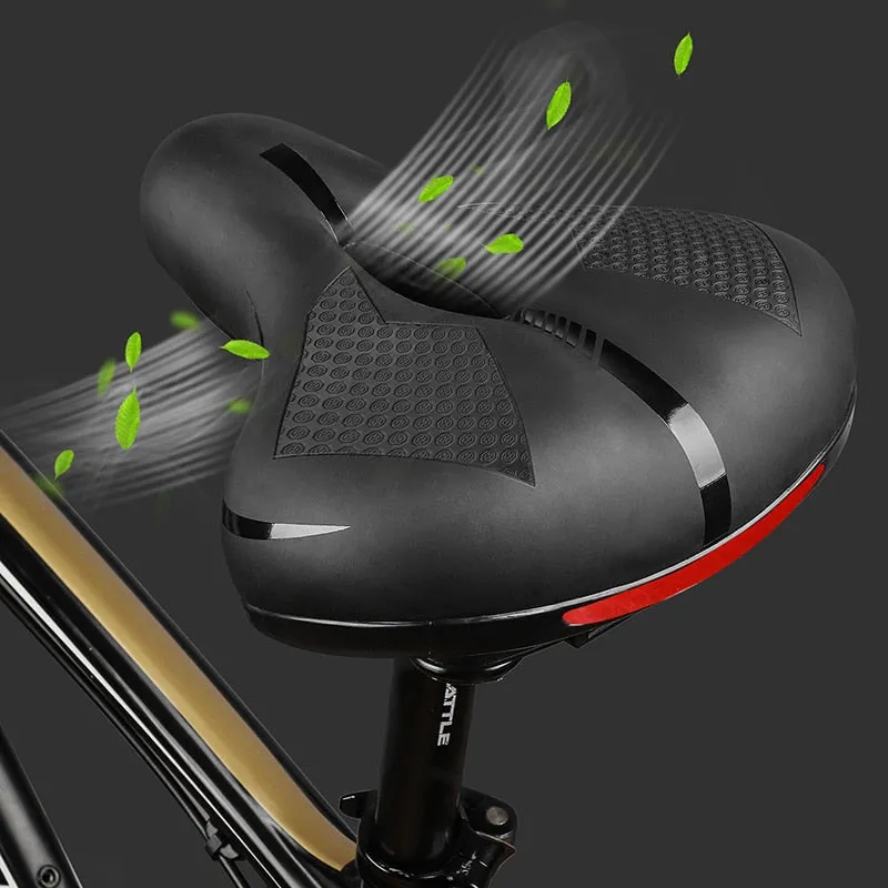 Bicycle Saddle MTB Bike Seat Waterproof Soft Seat Cushion Bike Accessories PVC Steel Hollow Wide Cycling Saddles
