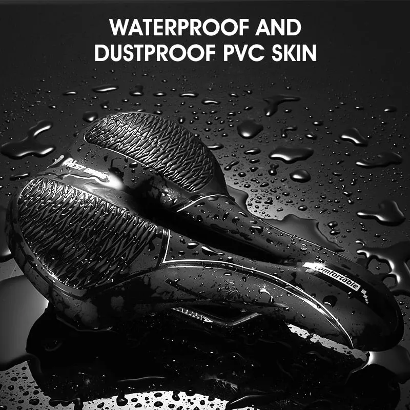 Bicycle Saddle MTB Bike Seat Waterproof Soft Seat Cushion Bike Accessories PVC Steel Hollow Wide Cycling Saddles