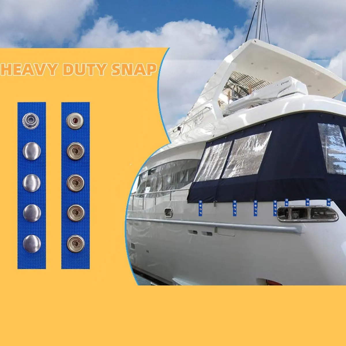 Boat Cover Snap ExtenderBoat Canvas Snap Extender304 Steel Snap Extender,Extension Sizes 1"~4"