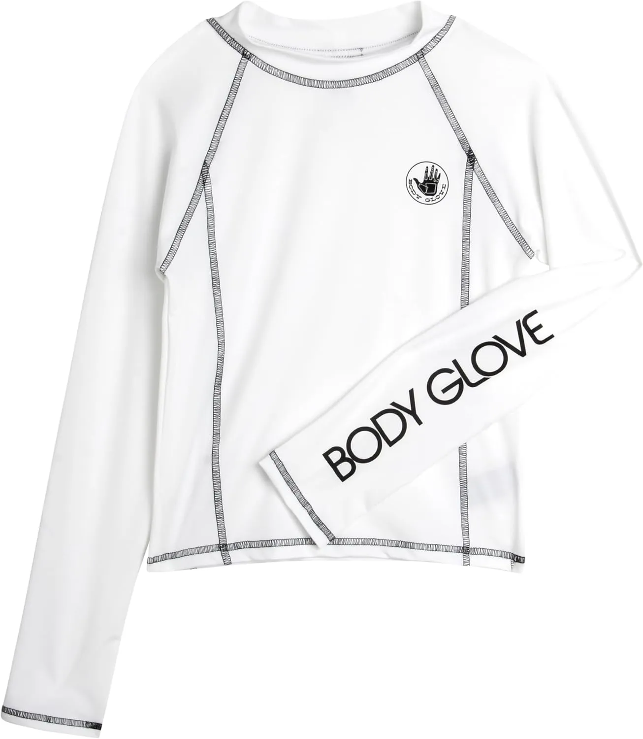 Body Glove Boys Swim Shirt - UPF 50  Sun Protection Quicky Dry Long Sleeve Rash Guard for Boys with Arm Logo (Size: 5-14)