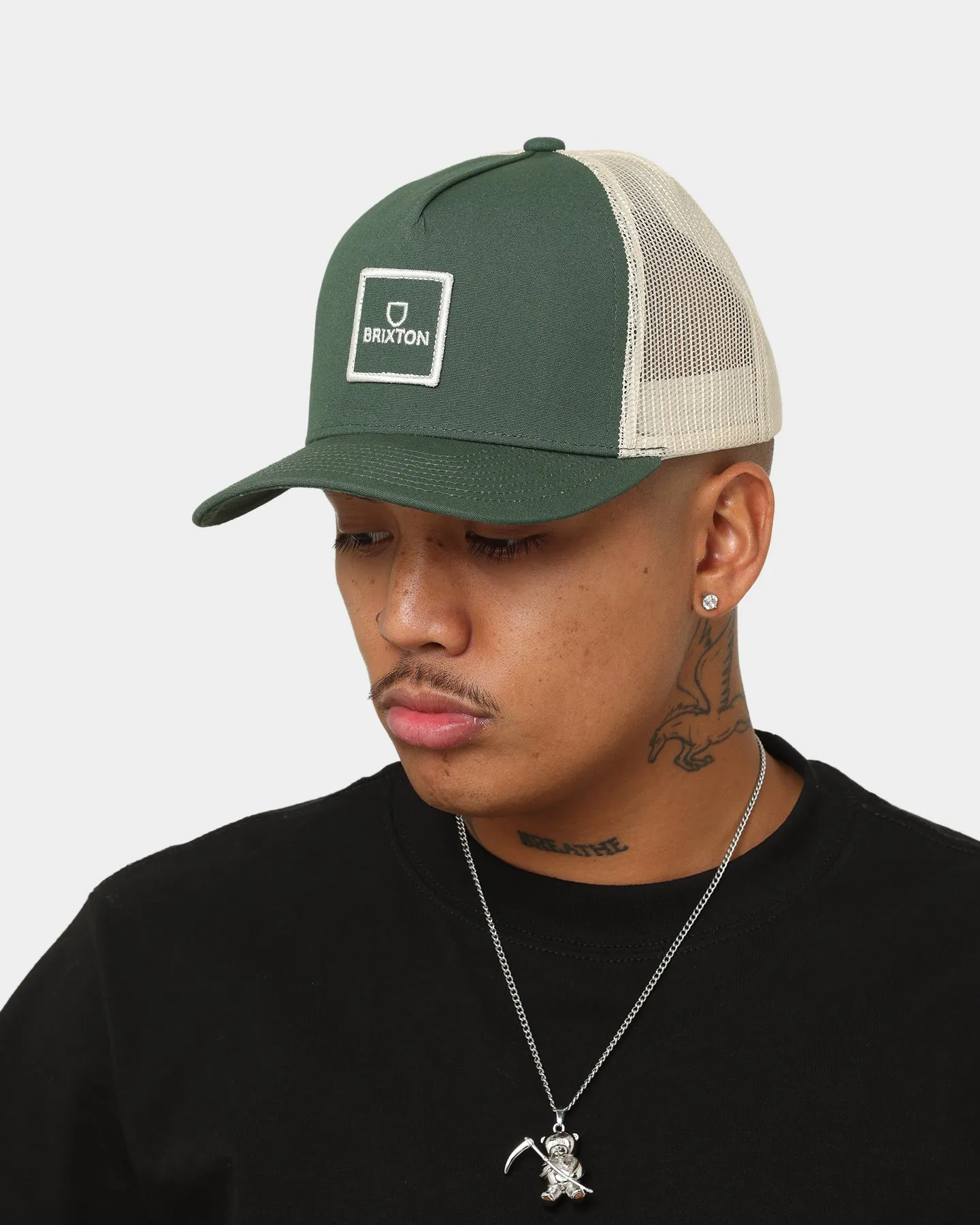 Brixton Alpha Block X C MP Mesh Cap Dark Forest