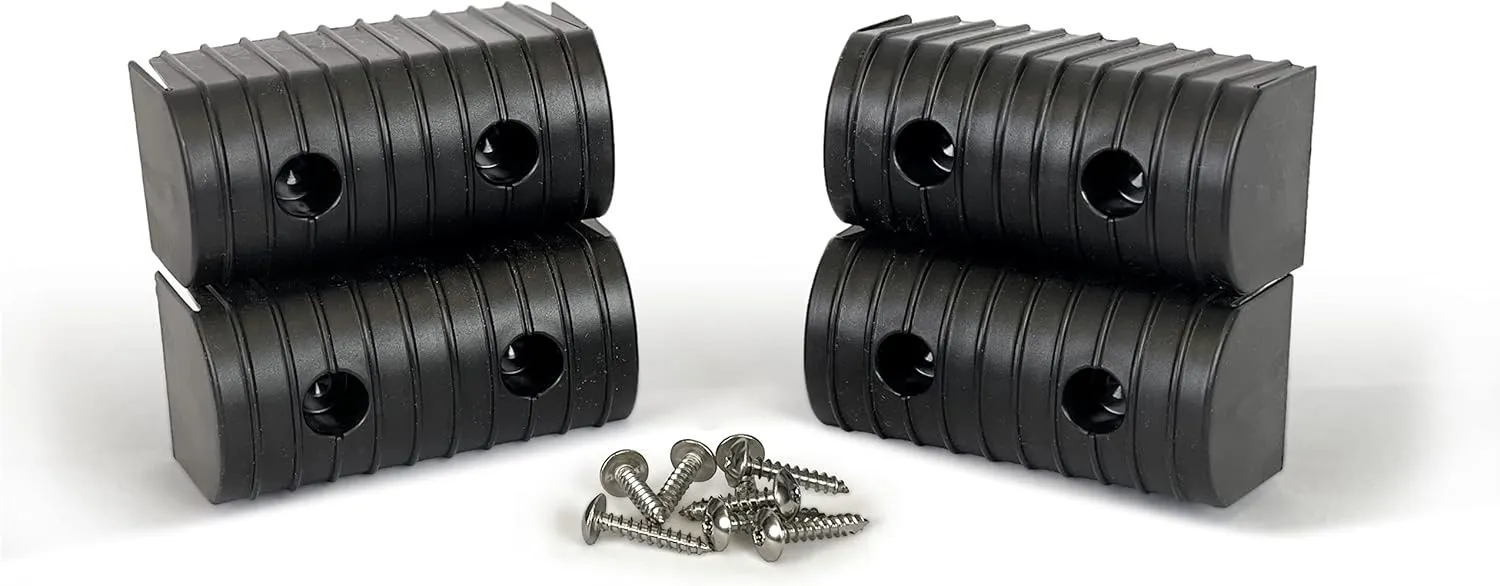 Caliber Bunk Wrap Endcaps 23051-BK, 4-Pack of 2 x 4" Endcaps with Hardware, Black