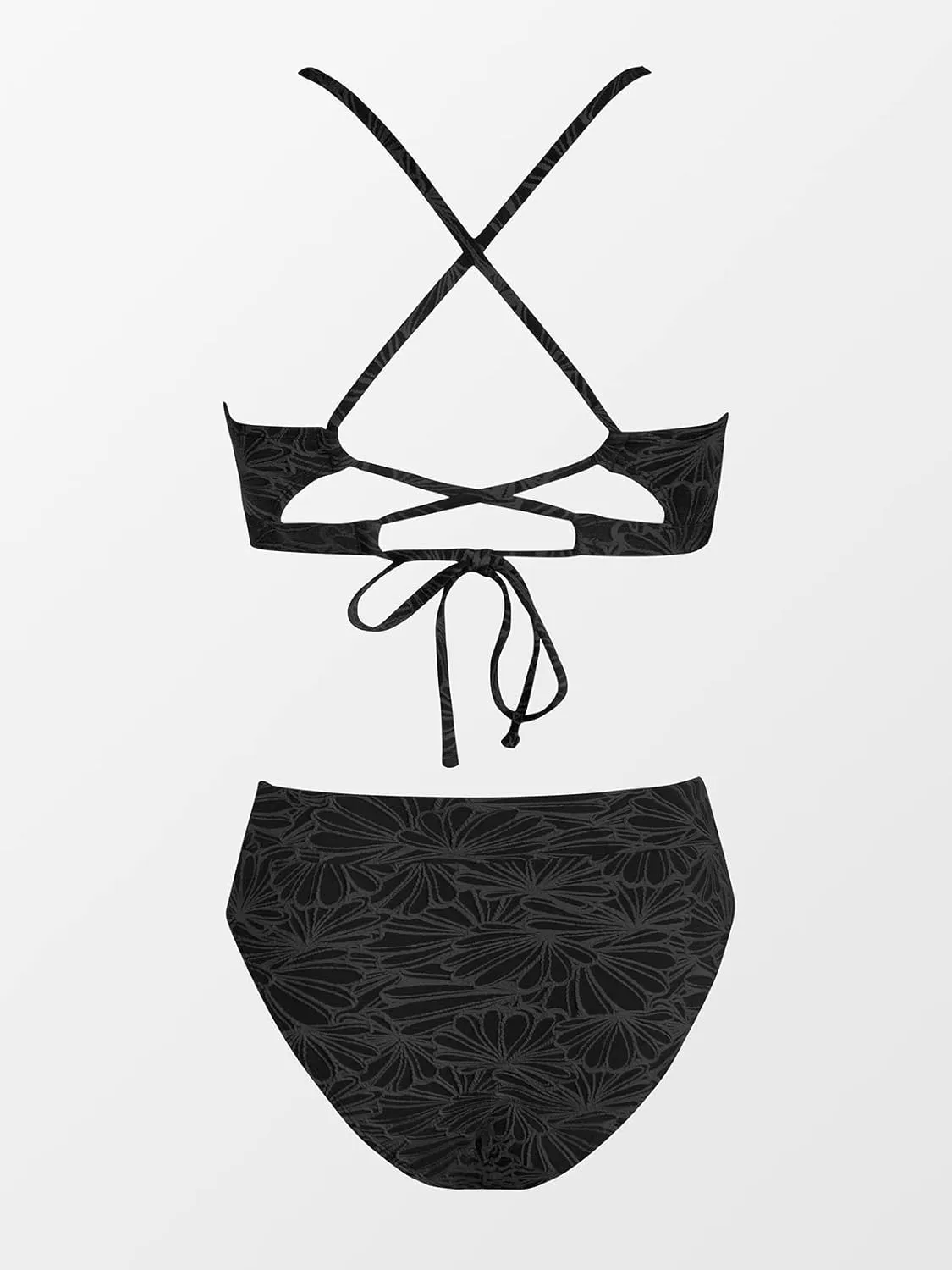 CUPSHE Bikini Set for Women Bathing Suit High Waisted Scalloped V Neck Two Pieces Swimsuit