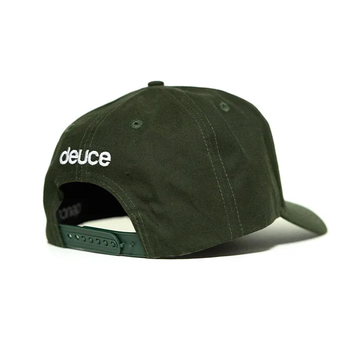 Deuce Peace Curved Snapback Hat  | Forest Green