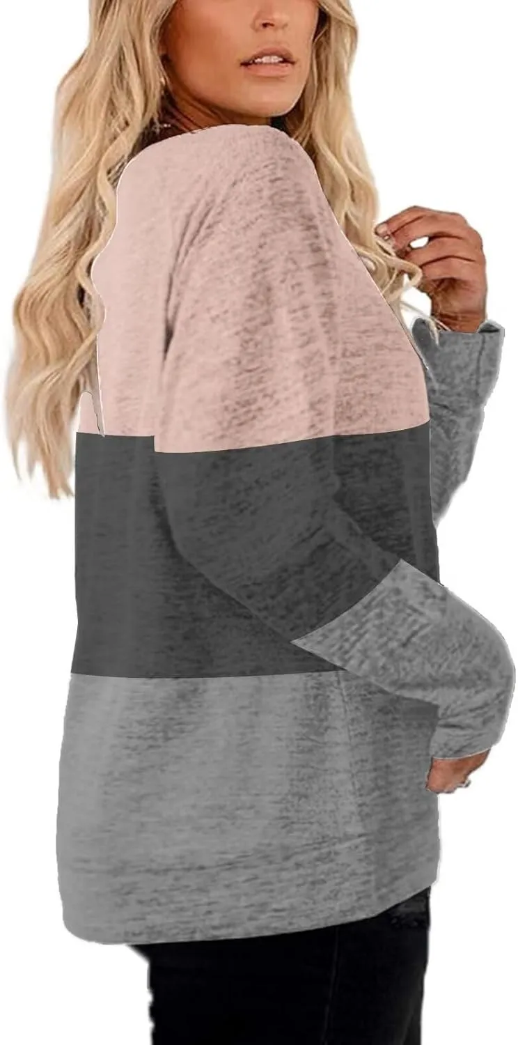 DOLNINE Women's-Plus-Size-Sweatshirts Long Sleeve Tops Crewneck Shirts Casual Tunics XL-4XL
