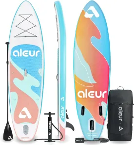 Explorer Inflatable Stand Up Paddle Board Package W Premium SUP Accessories & Backpack, Non-Slip Deck, Leash, Paddle and Hand Pump | Elegant, Fun, Portable,Versatile