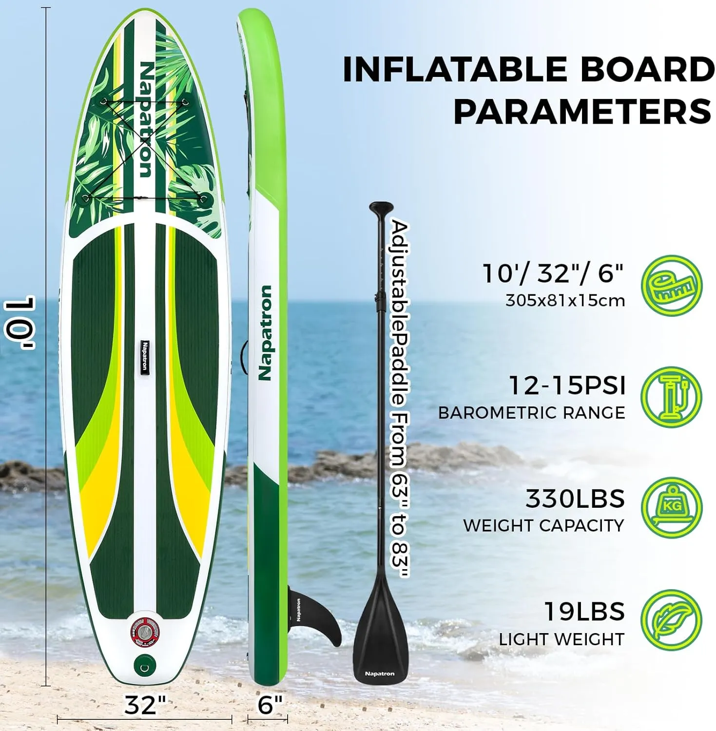 Family Inflatable Stand Up Paddleboards,Stable Wide Design,350LBS Capacity,Complete Paddle Board Package with Fast Action Pump,Leash,Ideal for Beginners/Youth & AllSkill Levels