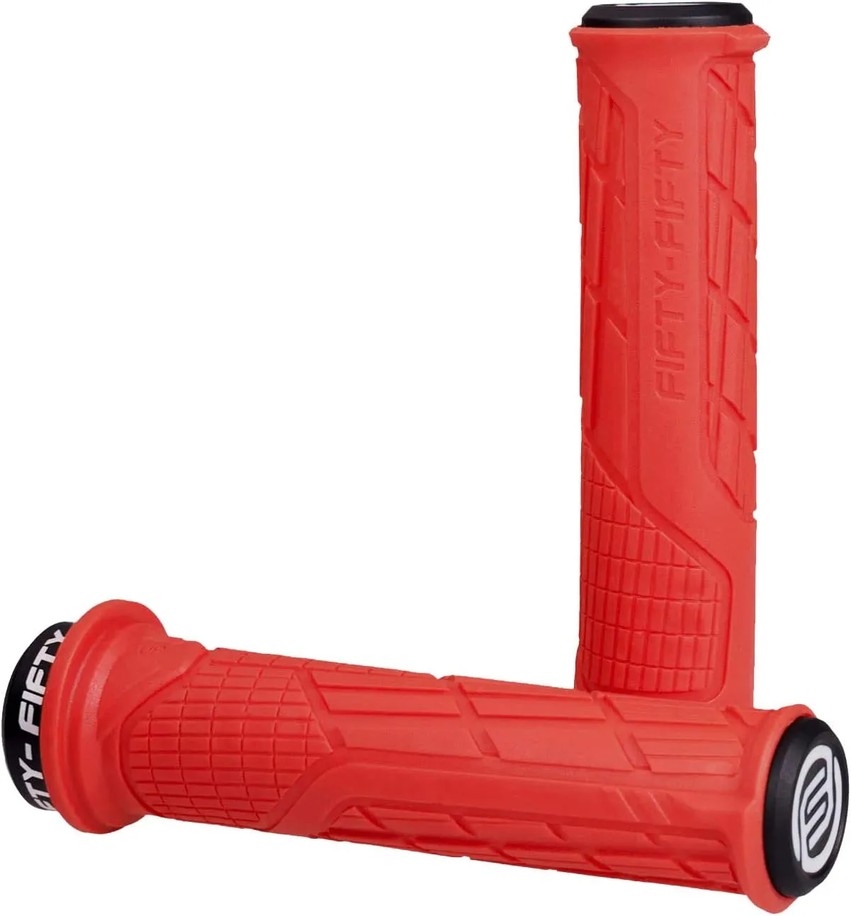 FIFTY-FIFTY Mountain Bike Handlebar Grips, Single Lock-on MTB Grips, Comfortable and Lock On, Non-Slip Bicycle Handle, Fit for All Mountain, Enduro, Downhill
