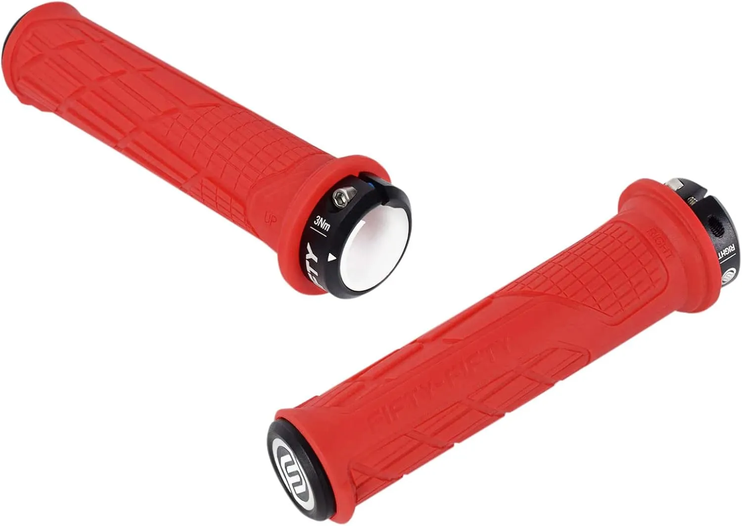 FIFTY-FIFTY Mountain Bike Handlebar Grips, Single Lock-on MTB Grips, Comfortable and Lock On, Non-Slip Bicycle Handle, Fit for All Mountain, Enduro, Downhill
