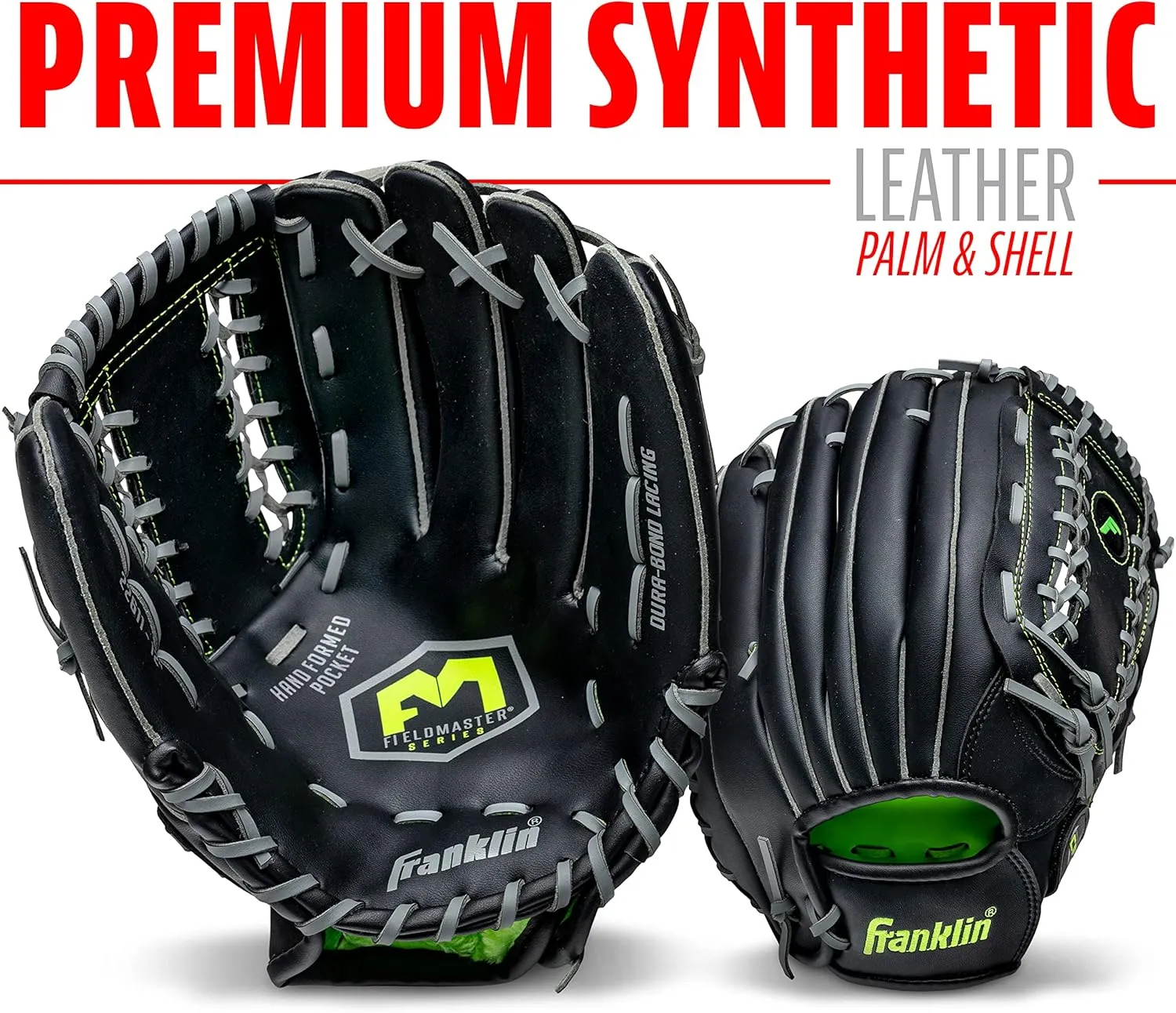 Franklin Sports Baseball   Softball Gloves - Field Master Adult   Youth Baseball   Softball Gloves - Right Hand   Left Hand Gloves - Infield   Outfield Mitts - Multiple Sizes   Colors