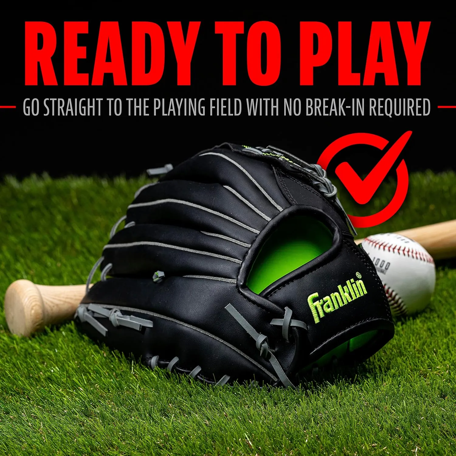 Franklin Sports Baseball   Softball Gloves - Field Master Adult   Youth Baseball   Softball Gloves - Right Hand   Left Hand Gloves - Infield   Outfield Mitts - Multiple Sizes   Colors