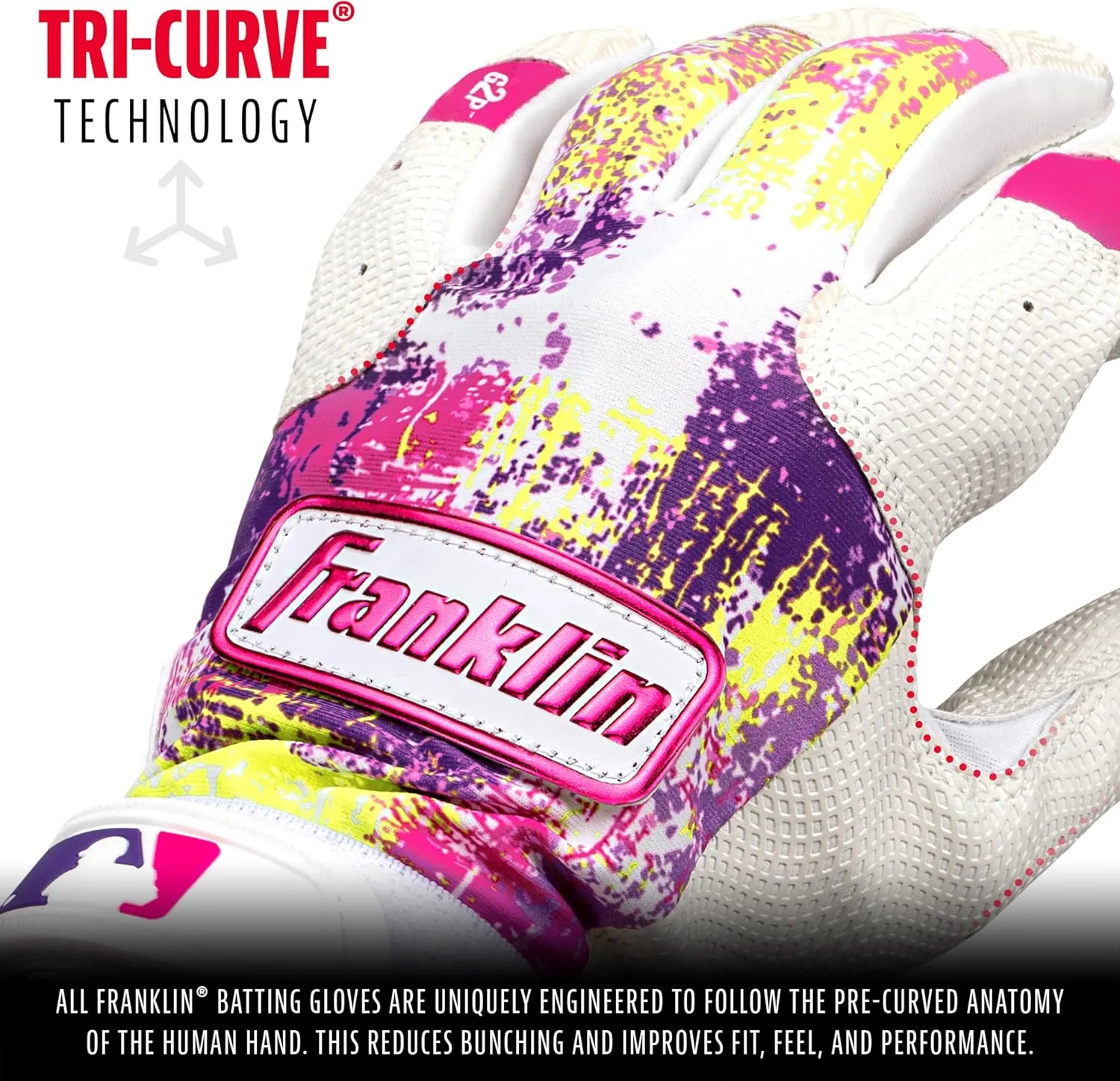 Franklin Sports MLB Youth Teeball Batting Gloves - Flexible Pro Kids Baseball   Softball Gloves for Boys   Girls