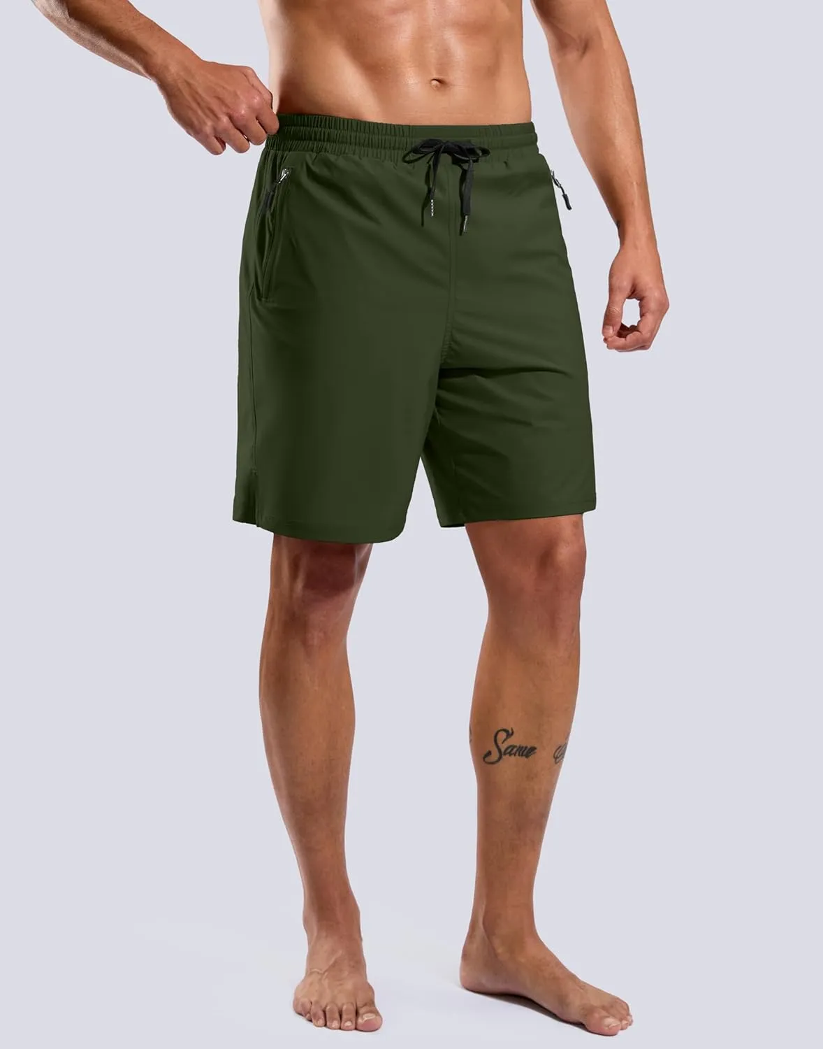 G Gradual Mens Swim Trunks with Compression Liner 7" Quick Dry Board Shorts Swimsuit Bathing Suit for Men with Zipper Pockets