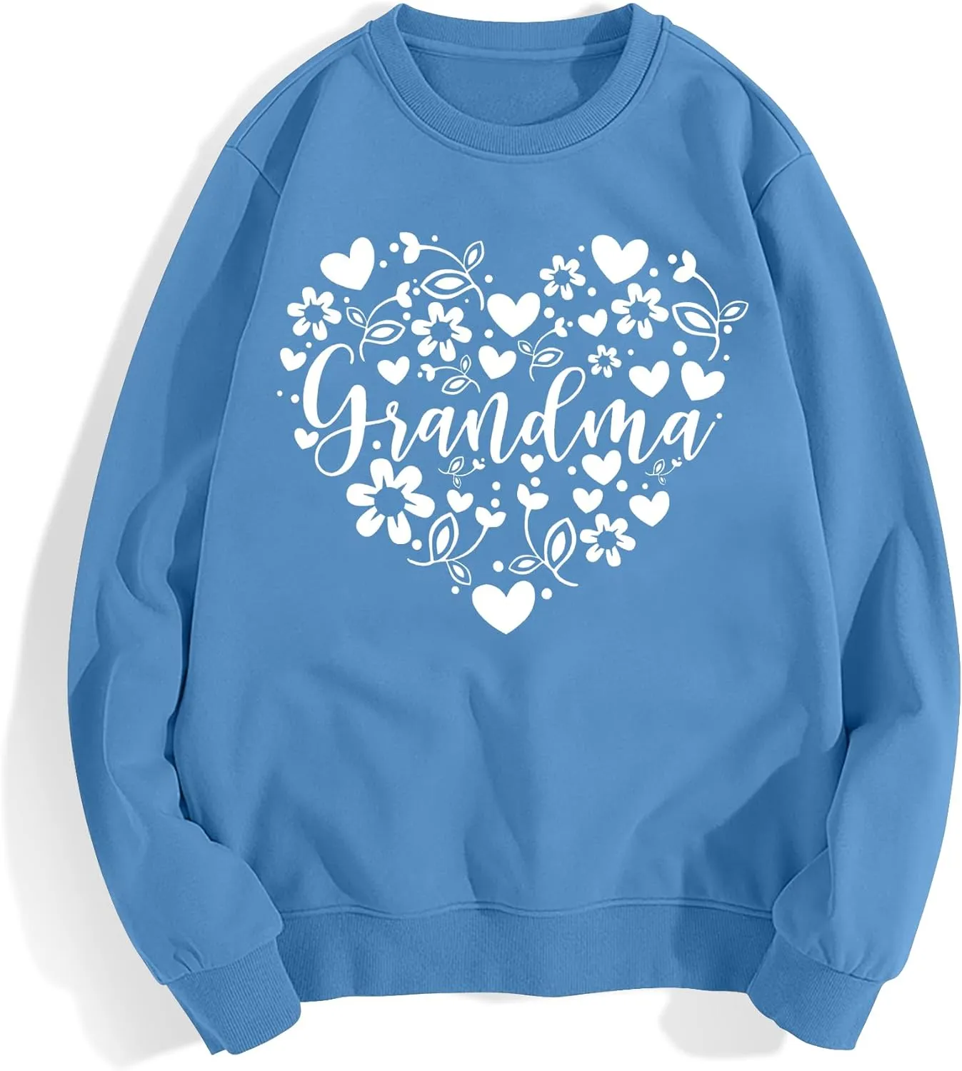 Grandma Sweatshirts for Women: Grandma Floral Heart Shirts Long Sleeve Grandmother Gifts Crewneck Pullover Tops