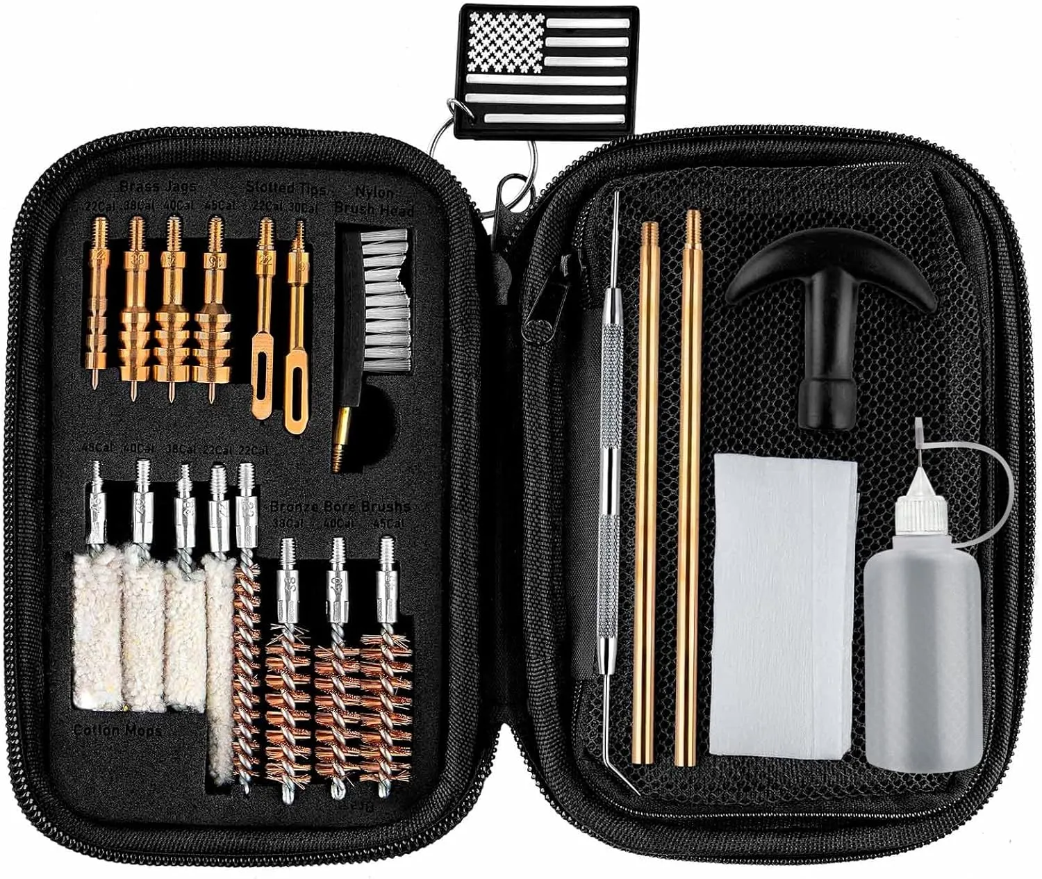 Gun Cleaning Kit Universal Handgun Cleaning Kit 25 in 1 Pistol Cleaning Kit for .22 .357/.38/9mm .40 .45 Caliber Gun Brush Tools Gun Accessories