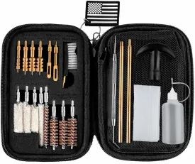 Gun Cleaning Kit Universal Handgun Cleaning Kit 25 in 1 Pistol Cleaning Kit for .22 .357/.38/9mm .40 .45 Caliber Gun Brush Tools Gun Accessories