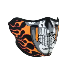 Half Face Mask - Neoprene - Burning Skull By ZAN Headgear