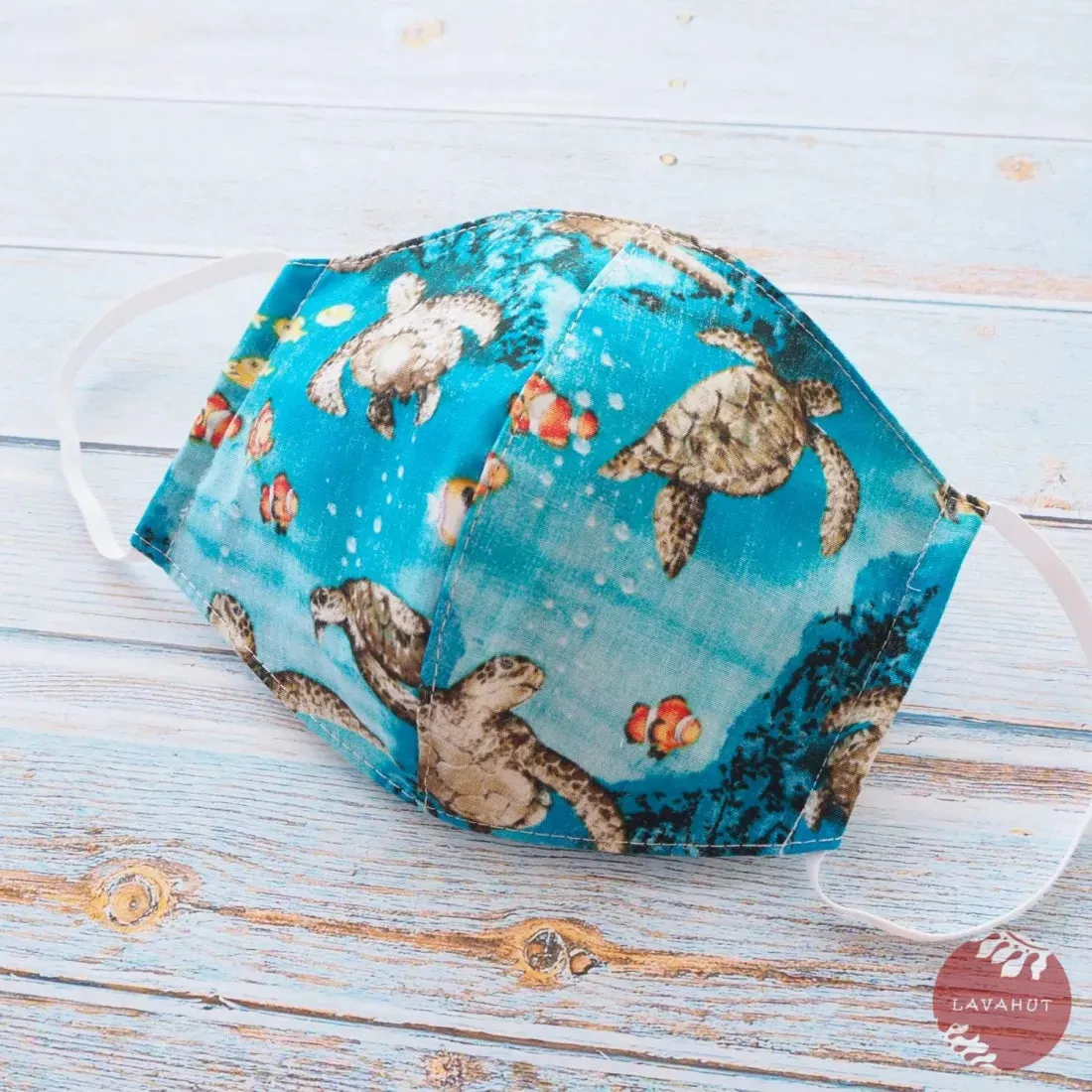 Hawaiian Face Mask • Aqua Honu