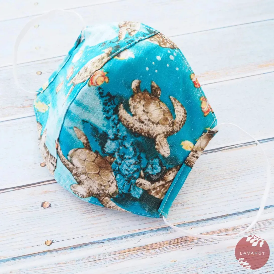 Hawaiian Face Mask • Aqua Honu