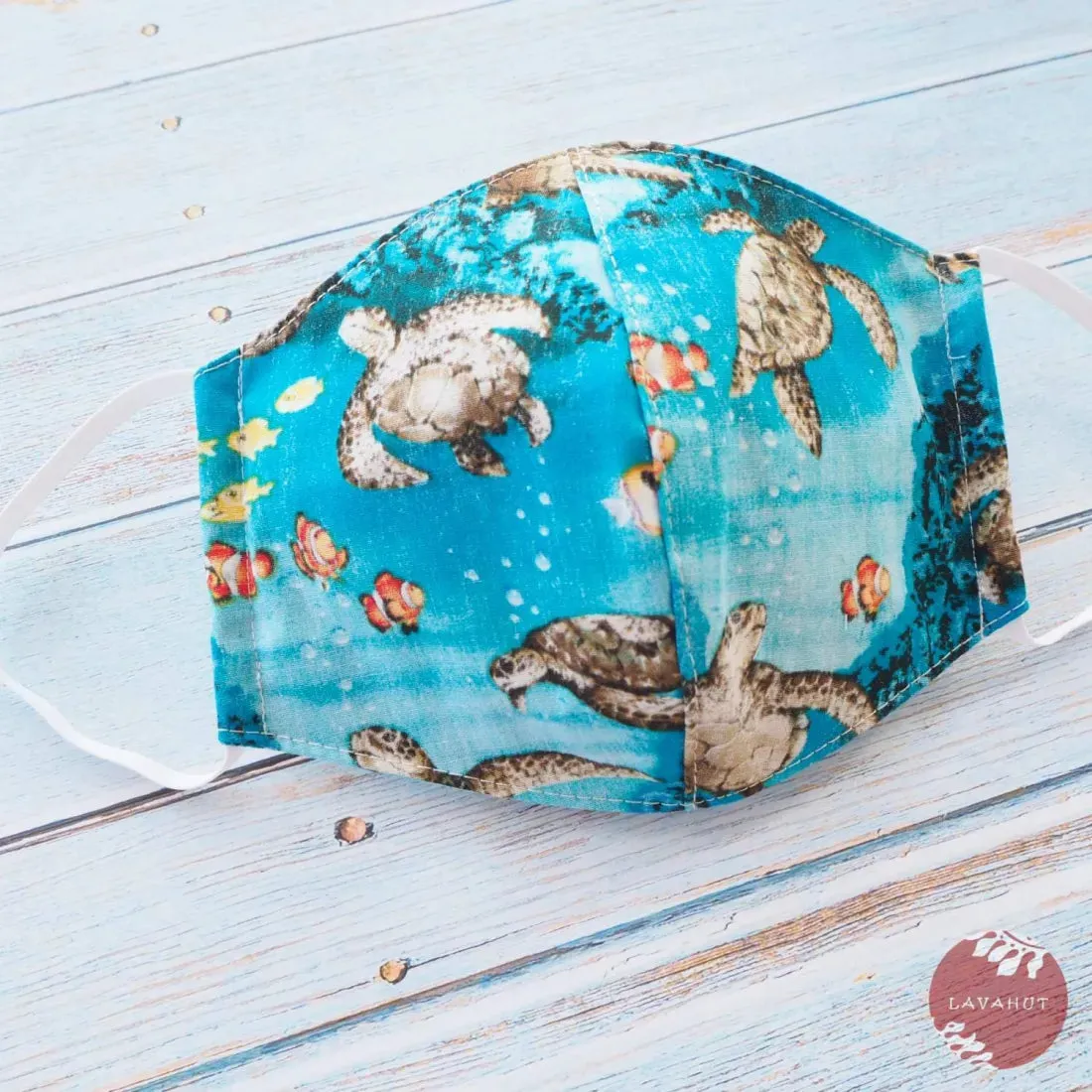 Hawaiian Face Mask • Aqua Honu