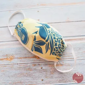Hawaiian Face Mask • Yellow Ukulele / Pineapple   Trim