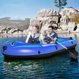 Inflatable Boat with Oars, Inflatable Dinghy Boat Heavy Duty Folding Rubber Explorer Boat Kayak Canoe Inflatable Raft Rowing Boat for Fishing Kids Adults, Load 500KG