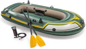 Inflatable Boat with Oars Inflatable Dinghy Boat Heavy Duty Folding Rubber Explorer Boat Kayak