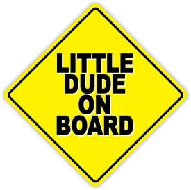 Little dude on board funny sticker decal 5" x 5"