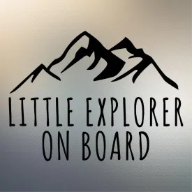 Little Explorer on Board Decal Sticker for Car Window, Laptop and More # 994 (4" x 5.3", White)