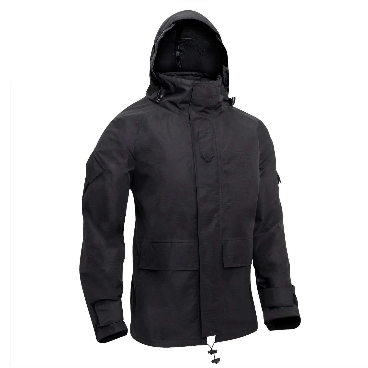 MilSpec Tactical Hard Shell Waterproof Jacket - Black