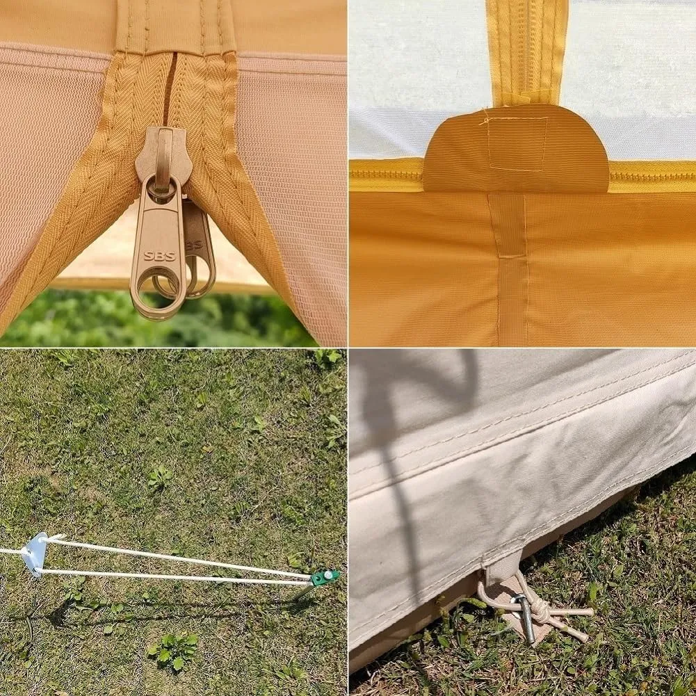 Outdoor Waterproof Cotton Canvas Family Camping Bell Tent