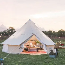 Outdoor Waterproof Cotton Canvas Family Camping Bell Tent