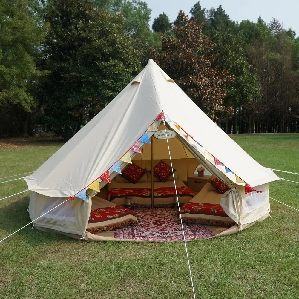 Outdoor Waterproof Cotton Canvas Family Camping Bell Tent