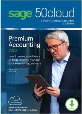Sage 50cloud Premium Accounting 2020 U.S. 2-User One Year Subscription [PC Download]