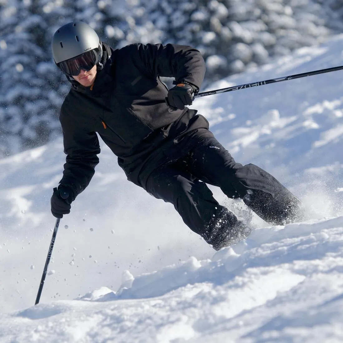 SLIDE 300 UNISEX DOWNHILL SKIING GLOVES - BLACK